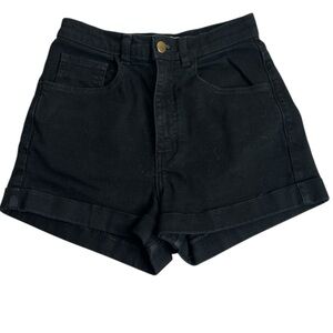 American Apparel Black High Waist Shorts